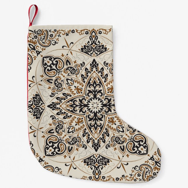 Paisley Bandana Print Silke Design Liten Julstrumpa (Framsidan)