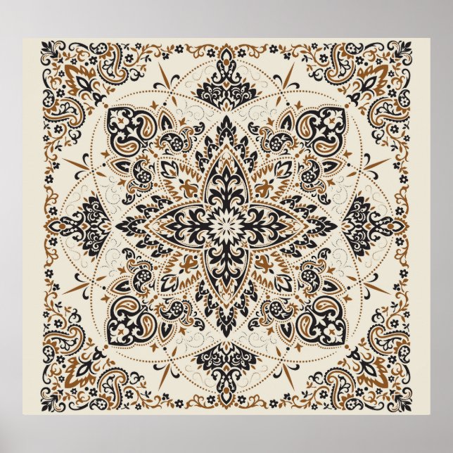 Paisley Bandana Print Silke Design Poster (Framsidan)