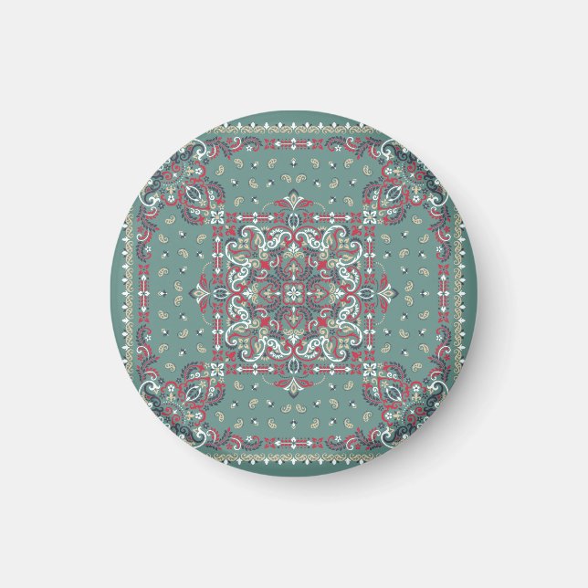 Paisley Bandana Print: Silke Nacke Scarf Magnet (Framsidan)