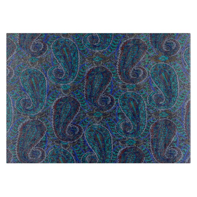 Paisley Blå Indisk Boho Klassisk Vintage (Framsidan)
