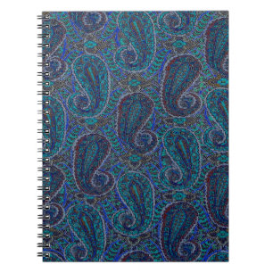 Paisley Blå Indisk Boho Klassisk Vintage Anteckningsbok