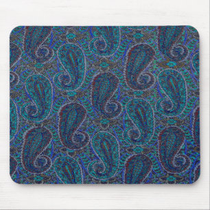 Paisley Blå Indisk Boho Klassisk Vintage Musmatta