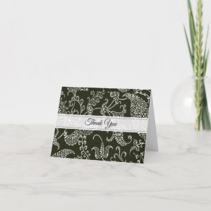 Paisley Black and White Monogram Initial Tack Kort