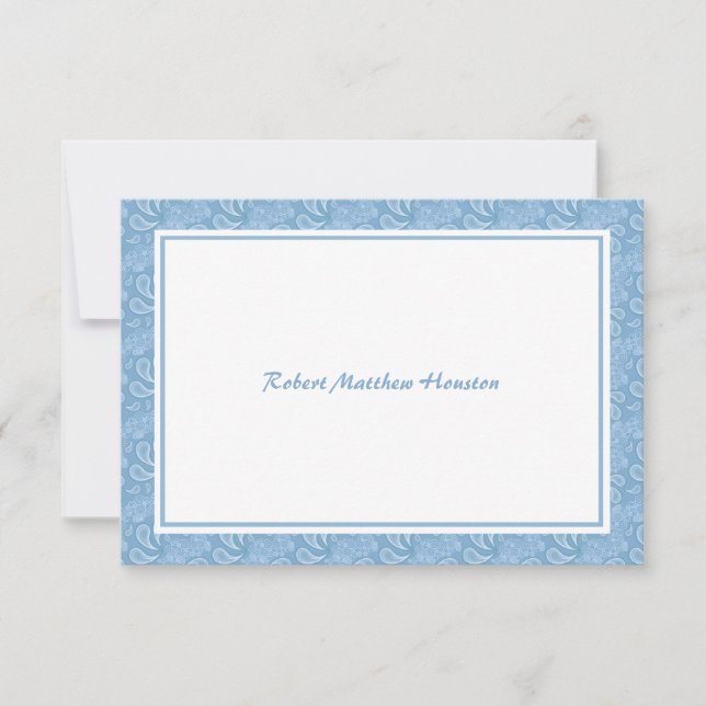 Paisley blåtttack tack kort (Framsida)