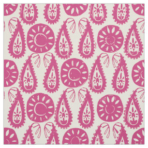 paisley block rosa elfenben tyg