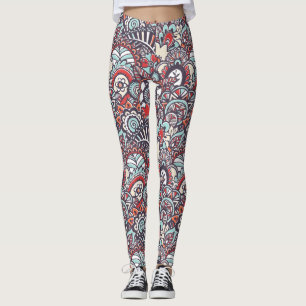 Paisley blom- klottermönster leggings