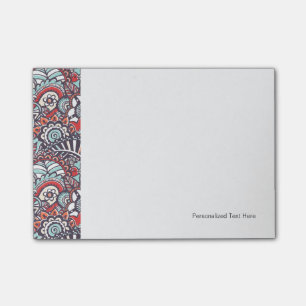 Paisley blom- klottermönster post-it block