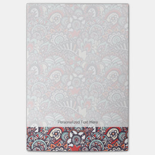 Paisley blom- klottermönster post-it block