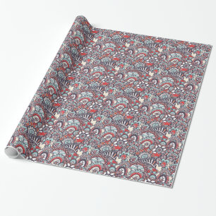 Paisley blom- klottermönster presentpapper