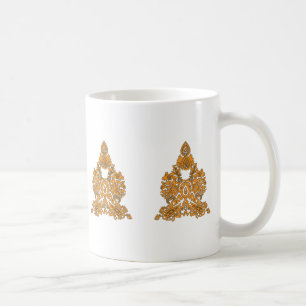 Paisley Blommigt Art ・ Orange Boho Decor Kaffemugg