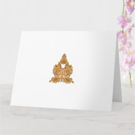 Paisley Blommigt Art ・ Orange Boho Decor Kort