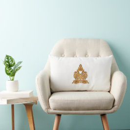 Paisley Blommigt Art ・ Orange Boho Decor Lumbarkudde