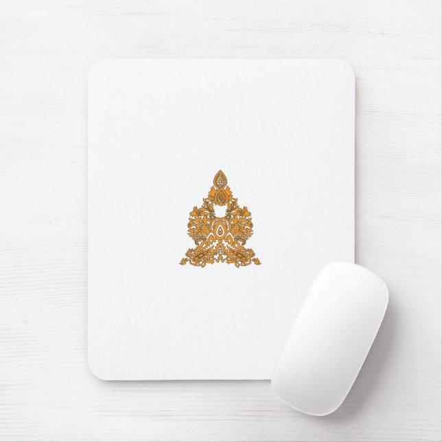 Paisley Blommigt Art ・ Orange Boho Decor Musmatta (Med mus)