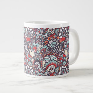 Paisley Blommigt Doodle Mönster Jumbo Mugg