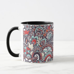 Paisley Blommigt Doodle Mönster Mugg
