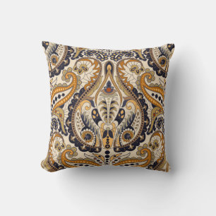 Paisley-Blommigt: Färglös, sömlös design Kudde