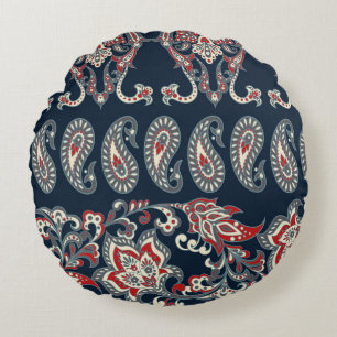 Paisley blommigt, fuktig vintage mönster. rund kudde