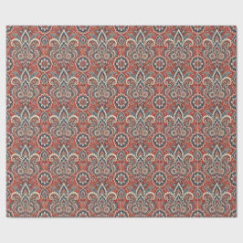 Paisley Blommigt Fusion in Red, White and Blue Presentpapper