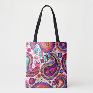 Paisley Blommigt Indian Seamless Ornament Tygkasse