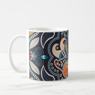 Paisley Blommigt: Mörk Indiska Mönster Kaffemugg