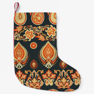 Paisley Blommigt: Oriental Ethnic Seamless Liten Julstrumpa