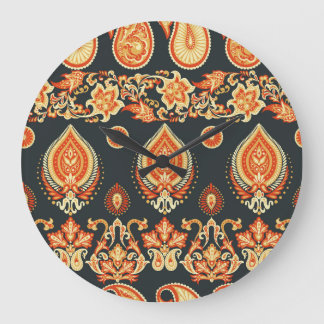 Paisley Blommigt: Oriental Ethnic Seamless Stor Klocka