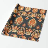 Paisley Blommigt, orientaliskt, etniskt Mönster. S