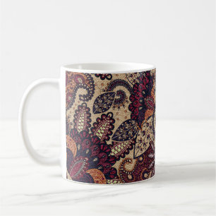 Paisley blommigt sömlös mönster med dekorativ fl kaffemugg