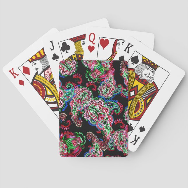 Paisley Blommönster, Ethnic Background. Casinokort (Baksidan)