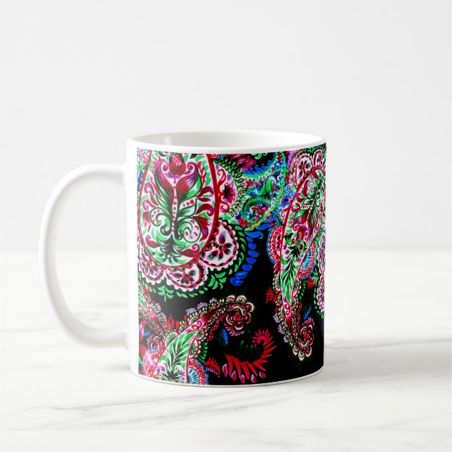 Paisley Blommönster, Ethnic Background. Kaffemugg (Vänster)