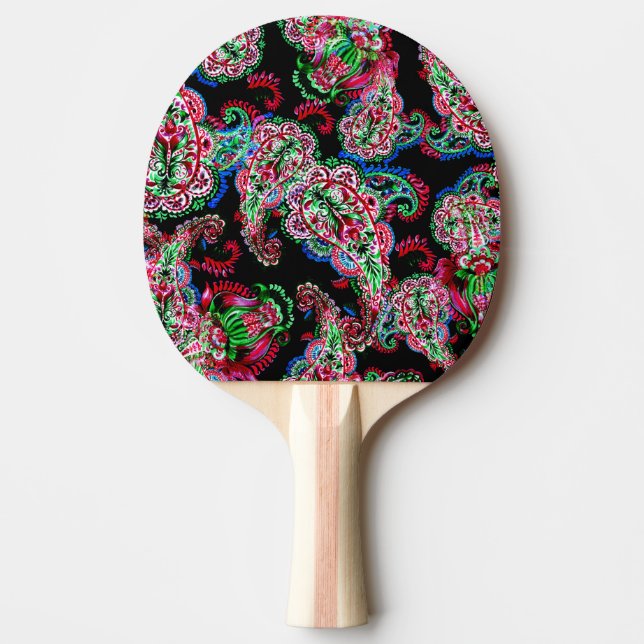 Paisley Blommönster, Ethnic Background. Pingisracket (Framsidan)