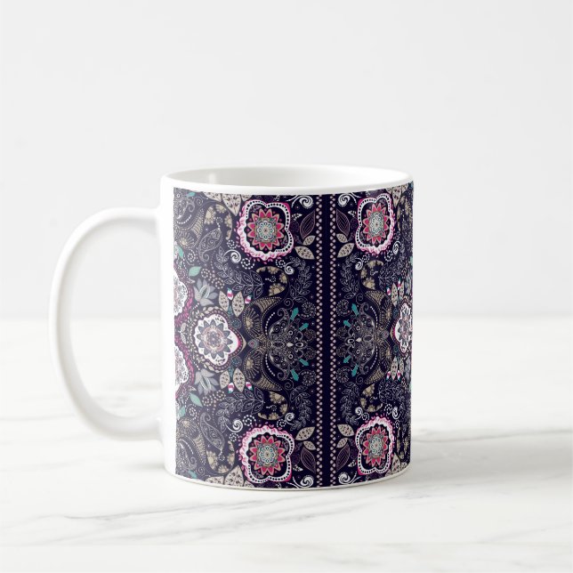Paisley blommönster kaffemugg (Vänster)