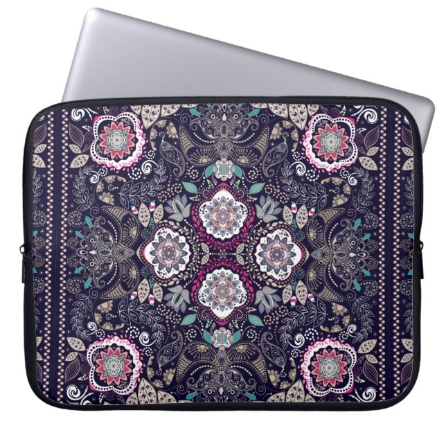Paisley blommönster laptop fodral (Framsidan)