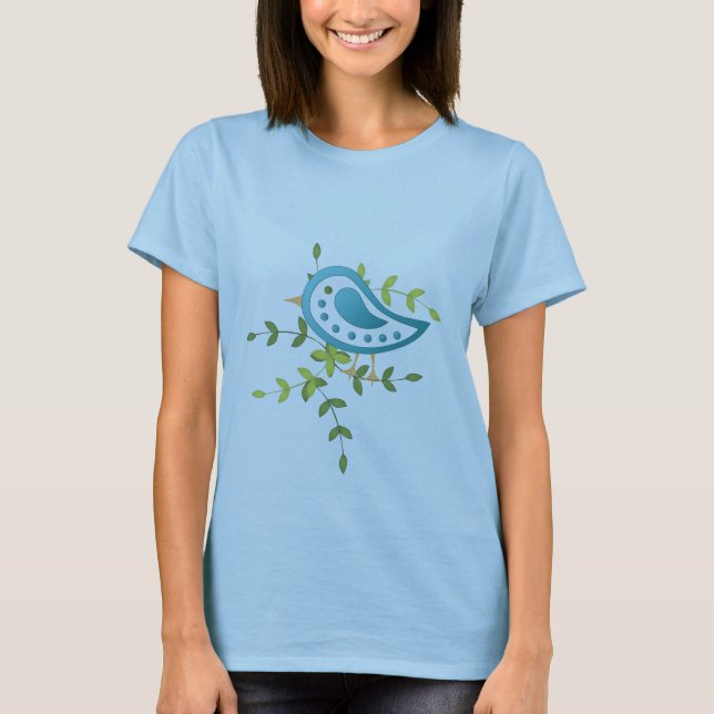 Paisley Blue Bird of Happity Tee (Framsida)