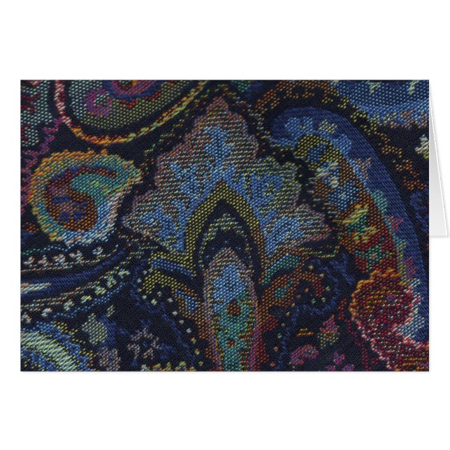 Paisley Blue Hälsningskort (Framsidan Horizontal)