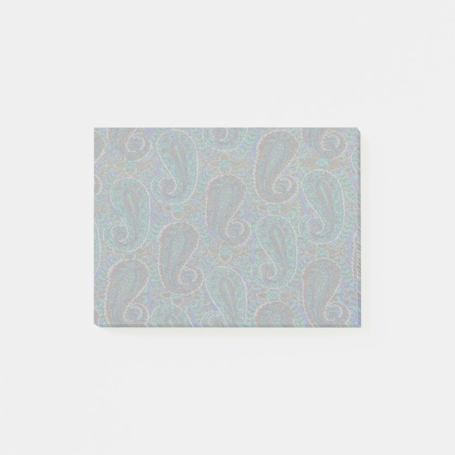 Paisley Blue Indian Boho Art Mönster Post-it Block (Framsida)