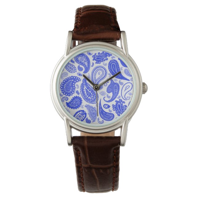 Paisley Blue Mode Watch av Julie Everhart Armbandsur (Framsida)