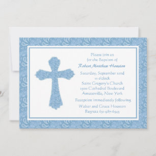 Paisley Blue Religiösa Inbjudan