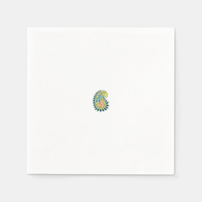Paisley Bröllopsservetter | Elegant Boho Dekoratio Pappersservett (Framsidan)
