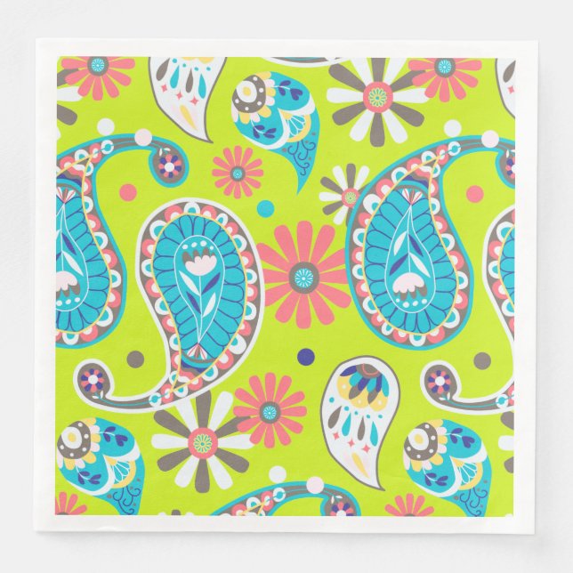 Paisley Colorful Pappersservett (Framsida)