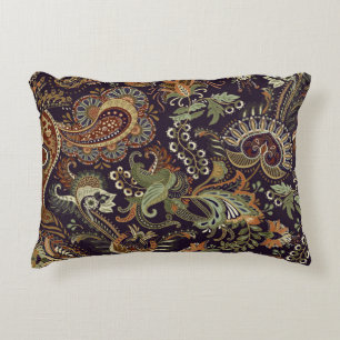 Paisley Colorful Textile: Ethnic Vintage Design Prydnadskudde