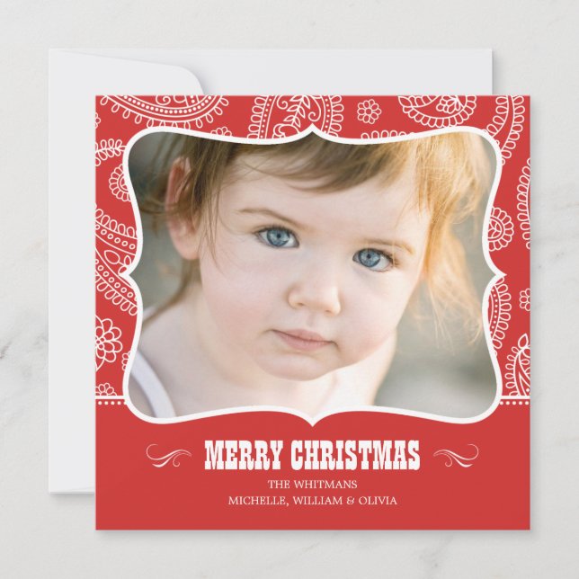 Paisley Cowboyjulkort Julkort (Framsida)