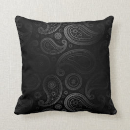 Paisley Deluxe| Svart träkol Kudde