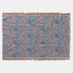 Paisley Denim för röd, vit- och blåttFaux Mysfilt