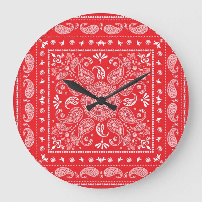 Paisley Design 1 Akrylväggslås Stor Klocka (Framsida)