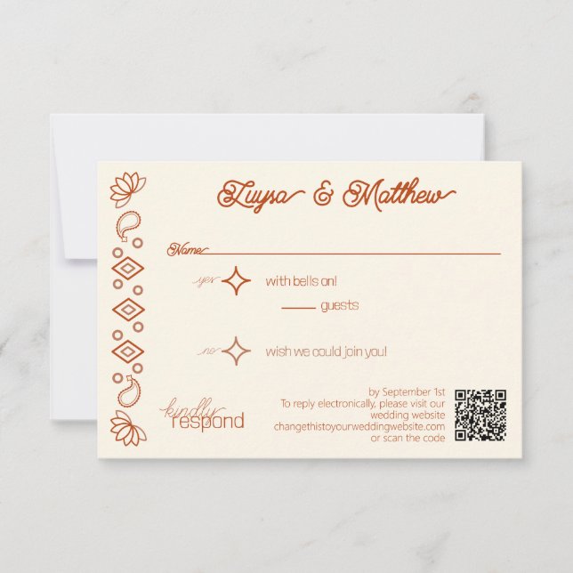 Paisley Diamond Western Rust Ivory QR Code OSA (Framsida)