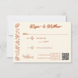Paisley Diamond Western Rust Ivory QR Code OSA Kort