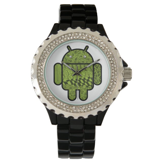 Paisley Doodle-tecken för Android™ Armbandsur (Framsida)