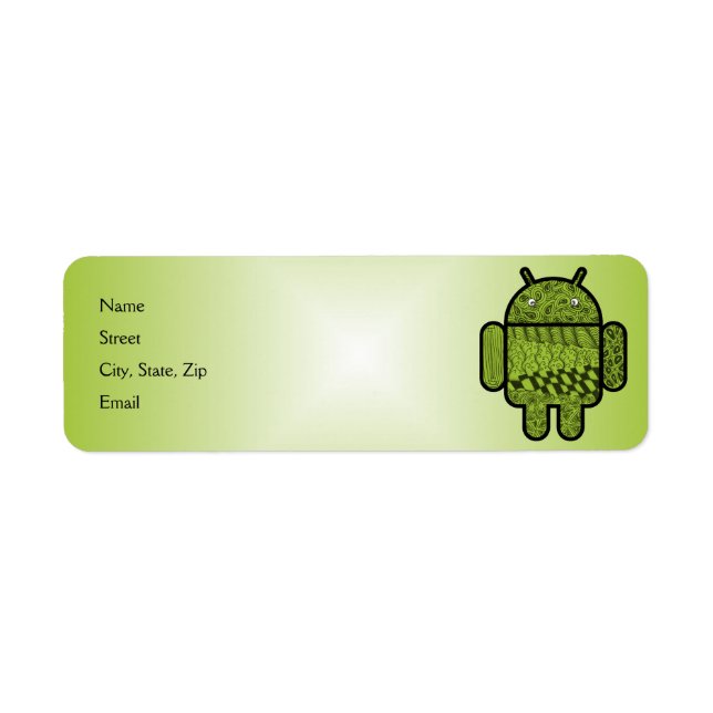 Paisley Doodle-tecken för Android™ Returadress Etikett (Framsidan)