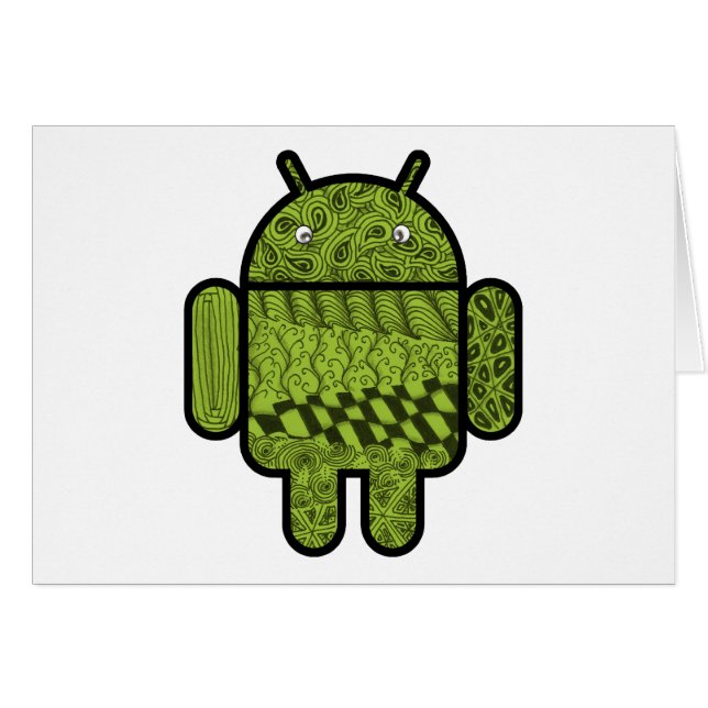 Paisley Doodle-tecken för Android™-roboten Hälsningskort (Framsidan Horizontal)